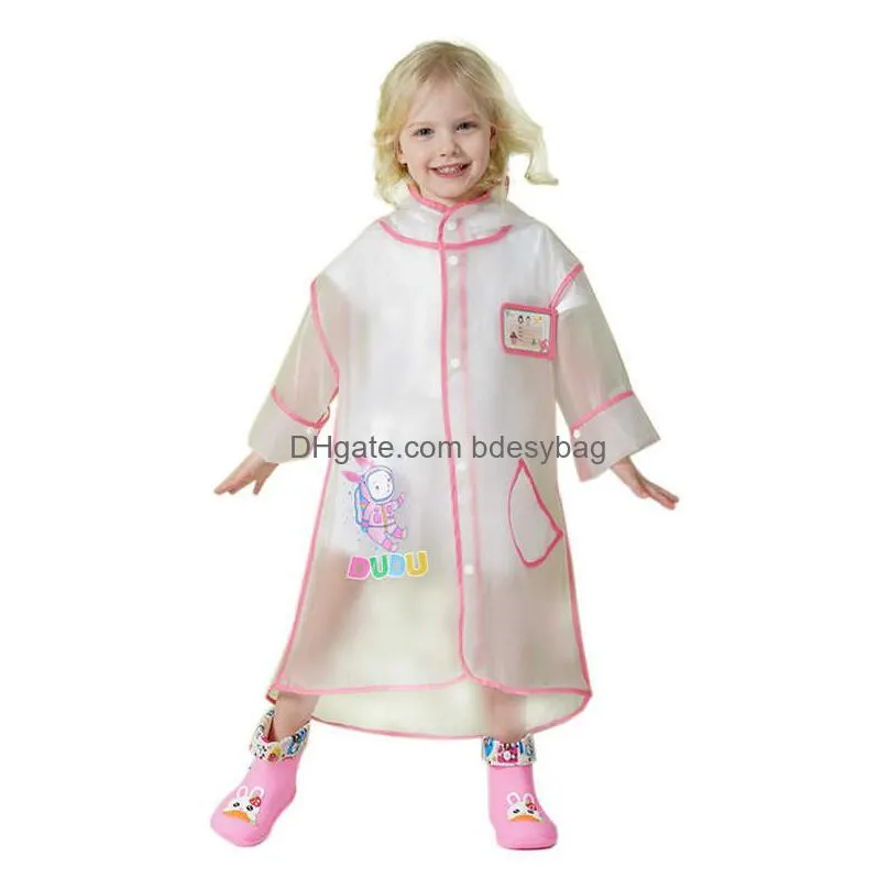 Raincoats Raincoats Raincoat Cute Household Products For Men And Children Portable Waterproof Cloak Transparent R230617 Drop Delivery Dhj1P