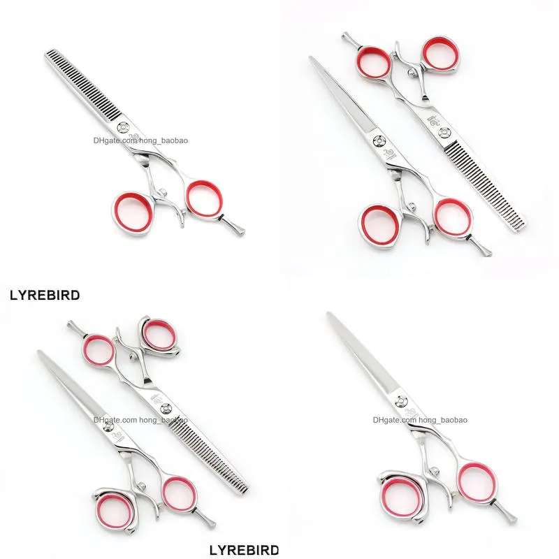 hair shears silver 180 360 swivel hair scissors 5.5 inch 6 inch barber scissors wholesale lyrebird high class 5sets/lot 
