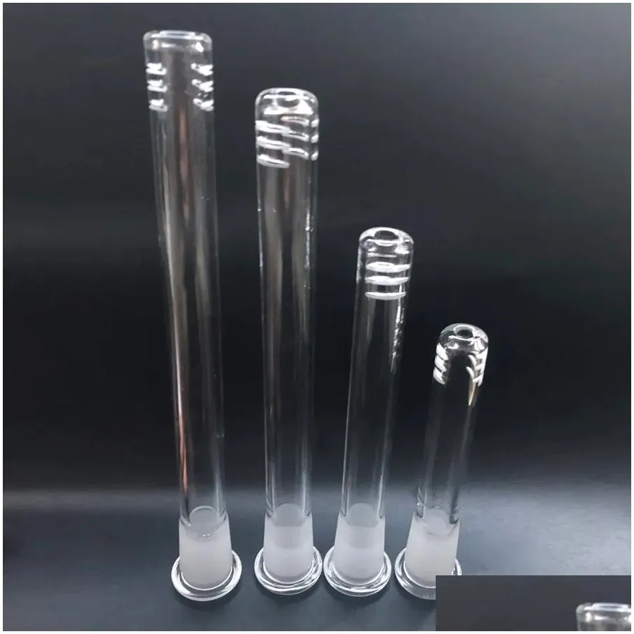 Smoking Accessory Hookahs 3inch-6inch 18mm male to 14mm female Glass downstem Diffuser tube stem Adapter Diffused Down Stem For Glass Beaker Bong