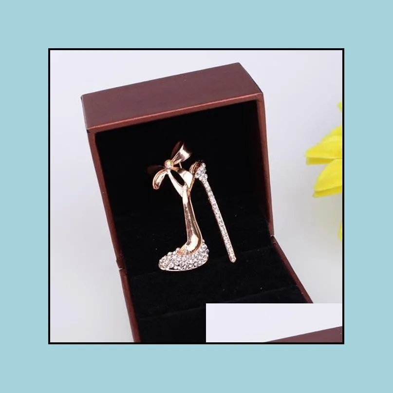 shoe brooch romantic crystal high-heeled shoes brooches wedding party jewelry accessories brooches pins