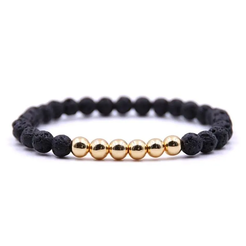 6mm natural black lava stone bead bracelet diy aromatherapy essential oil diffuser bracelet for women