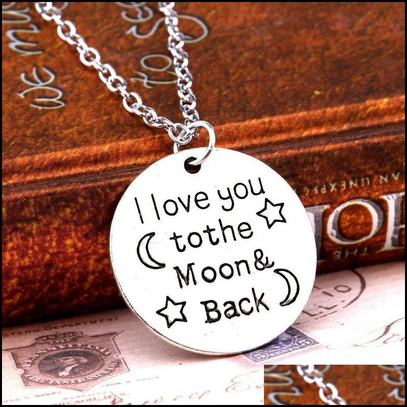 pendant necklace mother grandmother i love you to the moon and back letters chain necklaces