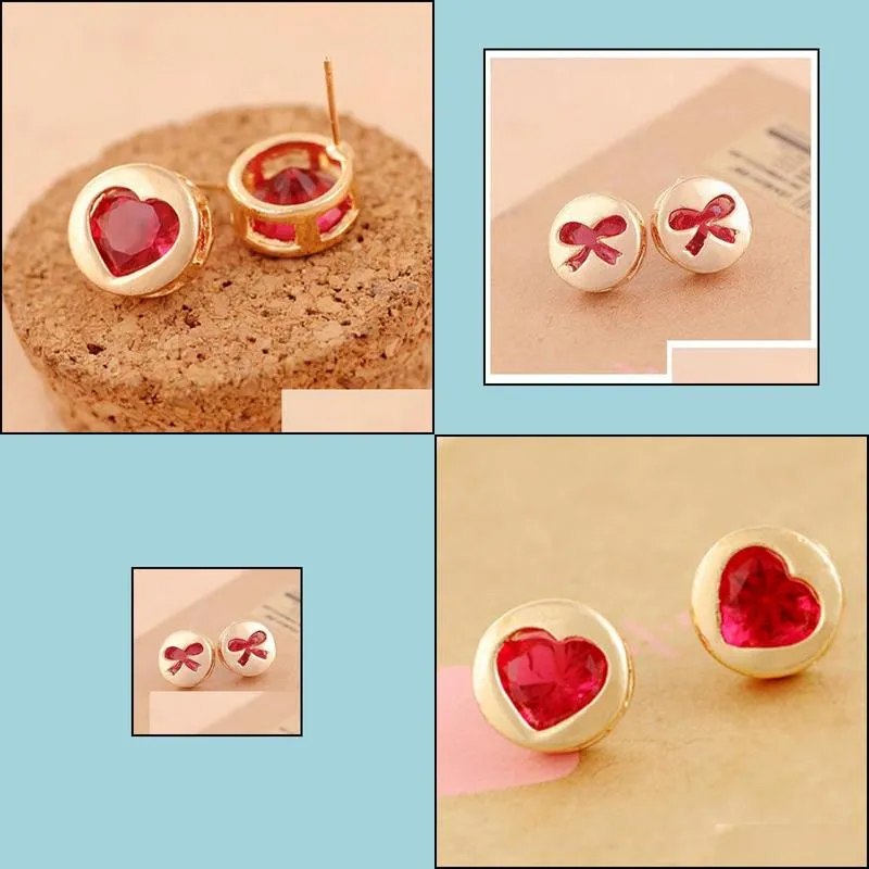 Stud Stud Earrings Wholesale New Style Red Heart Wedding Jewelry Accessories Channel Drop Delivery Jewelry Earrings Dh82S