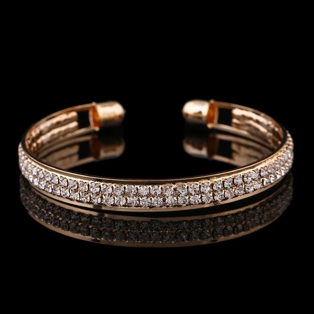 Charm Bracelets Bracelets Bangles Rhinestone Open Bangle Bracelet Factory Price / Birthday Gift Cuff Drop Delivery Jewelry Bracelets Dhwyn