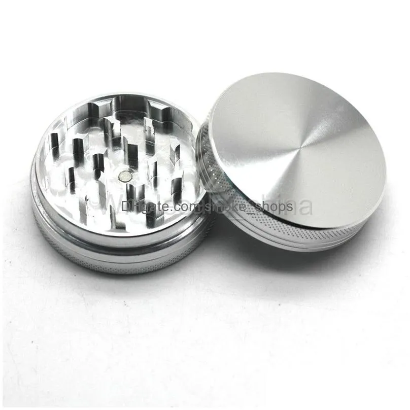 aluminum alloy herbal grinder 2 layers herb smoking grinders metal 40/50/55/63mm tobacco crushers ship