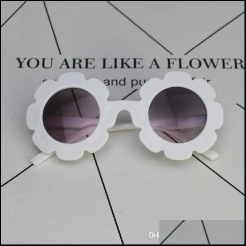 Fashion Sunglasses Frames 5Pcs/Lot Cute Sunflower Children Kids Uv400 Sunglasses Fashion Baby Girl Anti-Traviolet Outdoor Travel Glass Dhh7R