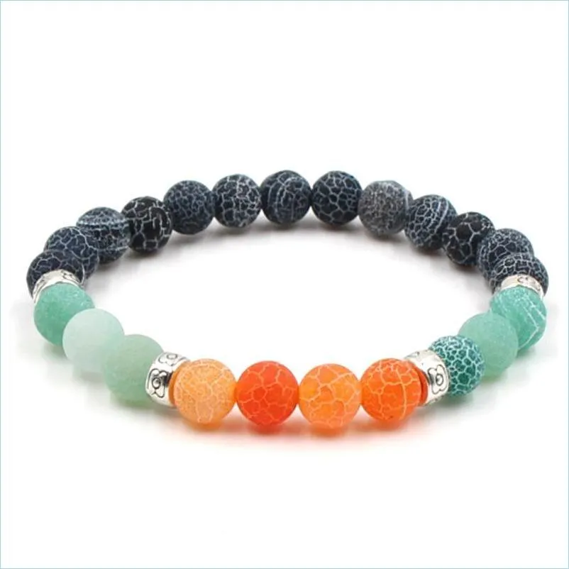 stone chakra bracelet weathering agate stone healing bracelet men women jewelry elastic bead bracelet