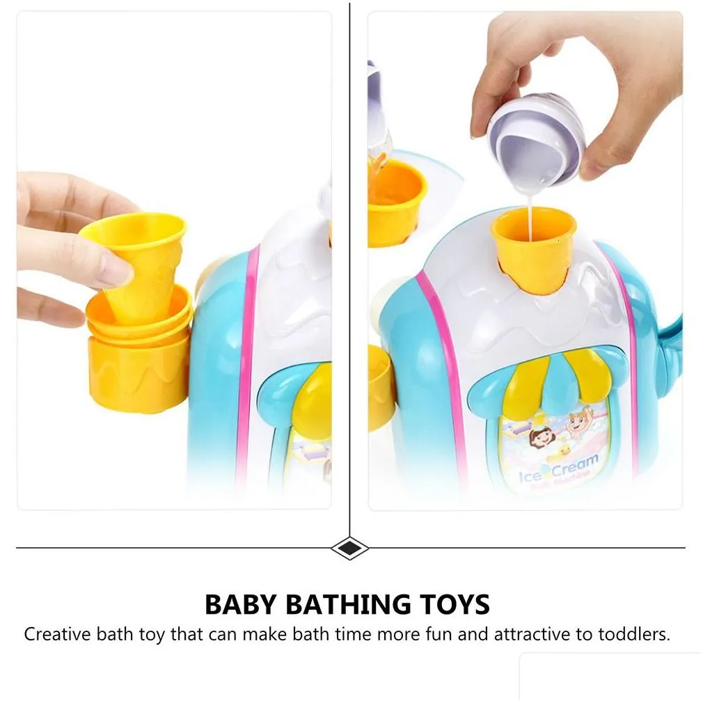 Bath Toys Ice Cream Bubble Machine Blower Bath Toy Kids Car Toys Babies Child Plaything Maker Girls 230923