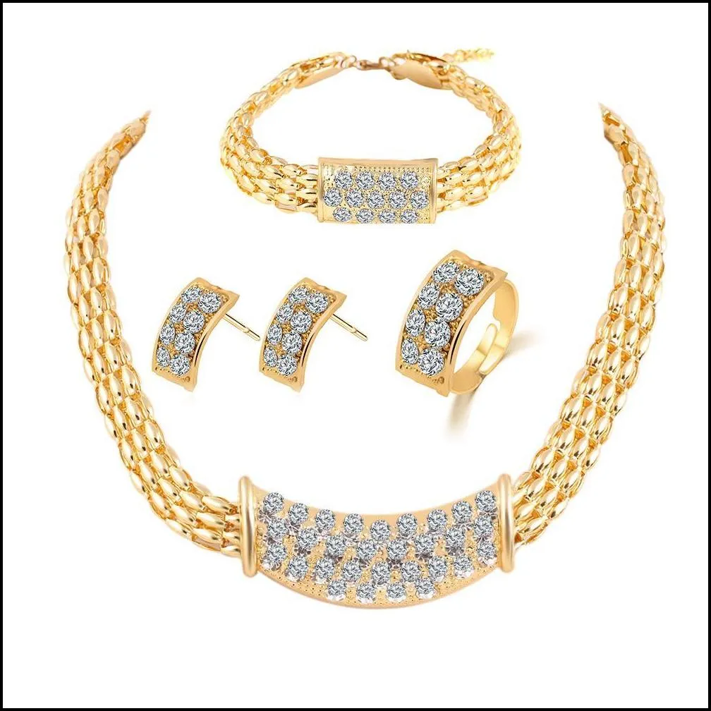 bridesmaid jewelry set diamond earrings wedding party jewellery sets indian african like dubai 18k gold jewelry sets