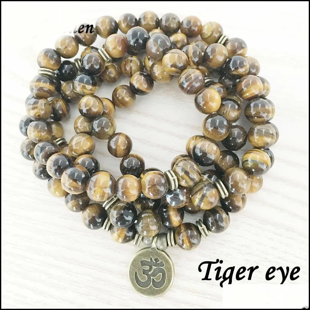 natural stone bracelet 108 mala yoga necklace matte jewelry charm bracelet