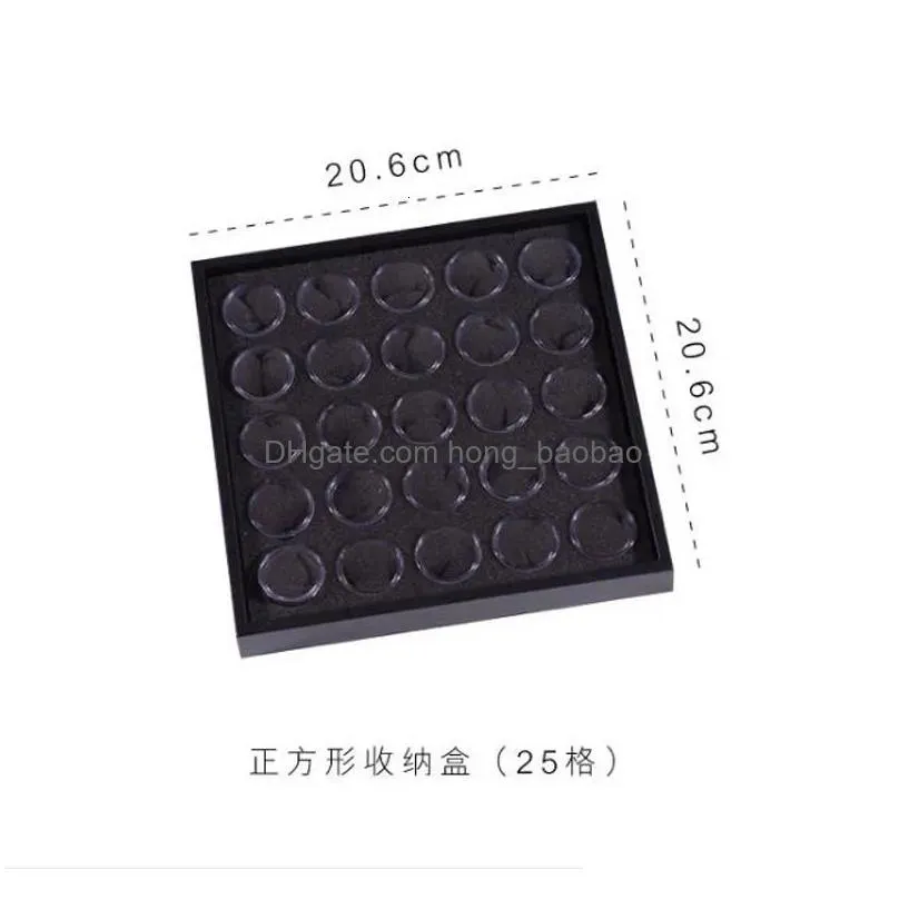 nail practice display empty 25 50 space art powder gems storage container case box plate manicure tool 230211