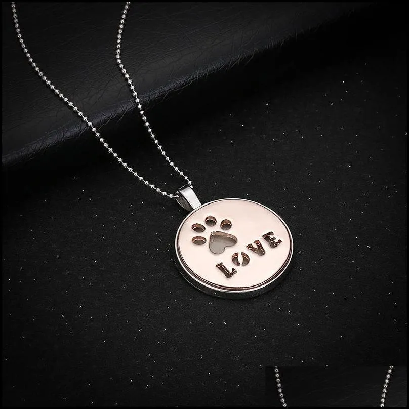 Pendant Necklaces Dog Paw Claw Necklace Print Tag Luminous Pendant Pet Keepsake Animal Jewelry Delicate Love Drop Delivery Jewelry Nec Dhuyc