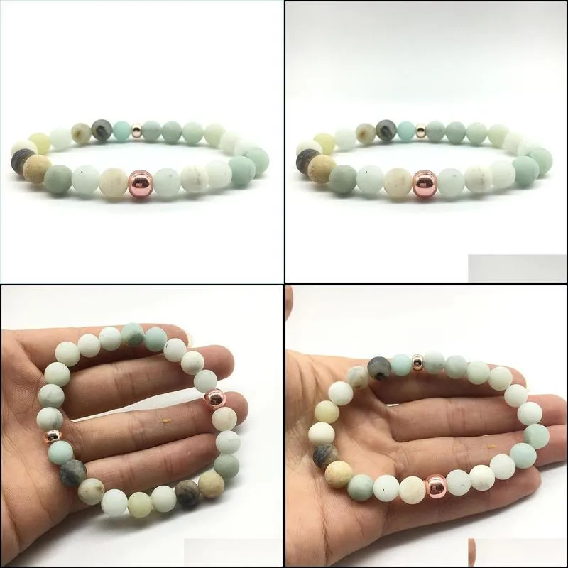 natural stone bracelets amazon frosted bead amazonite bracelet mala beads pulsera reiki novel jewelry for women men beaded bracelets