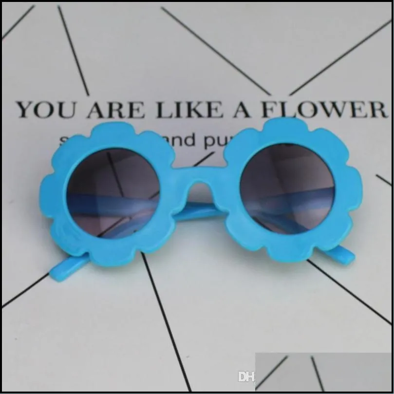 Fashion Sunglasses Frames 5Pcs/Lot Cute Sunflower Children Kids Uv400 Sunglasses Fashion Baby Girl Anti-Traviolet Outdoor Travel Glass Dhh7R