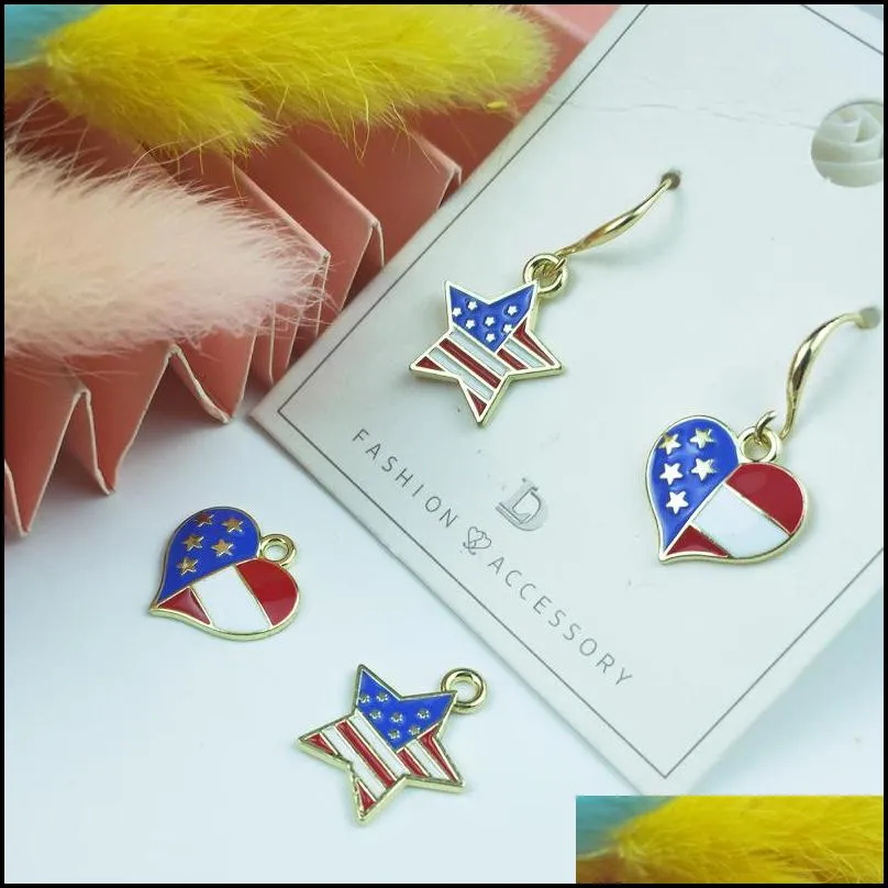 Pendant Necklaces 10Pcs/Lot Christmas Pendants Drop Ornament Halloween Valentines Day Stripe Star Rhinestone Charms For Chunky Jewelry Dhde2