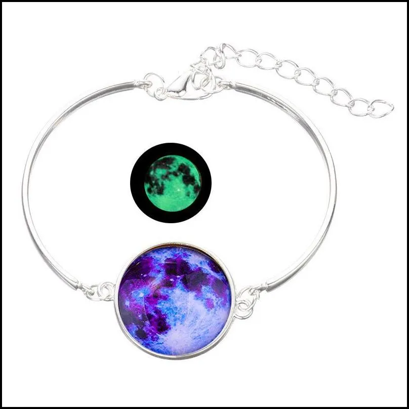 crystal bracelet jewelry glow in the series planet bracelets glass cabochon bracelets