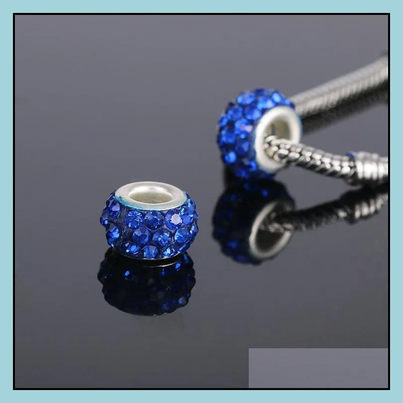 Metals Pretty Bead Sier Plated Acrylic Charms Beads Fit Jewelry Bracelets Necklaces For Making Drop Delivery Jewelry Loose Beads Dhuk9