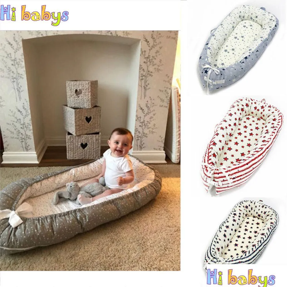 Portabel Baby Nest Bed Newborn Crib Bionic Bed Toddler Size Nest Travel Crib with Bumper Children Infant Kids Cotton Cradle