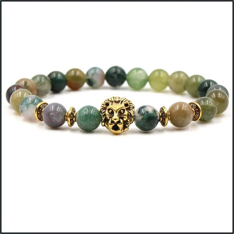 agat natural stone bracelet leopard head bracelet beads stretch bracelets