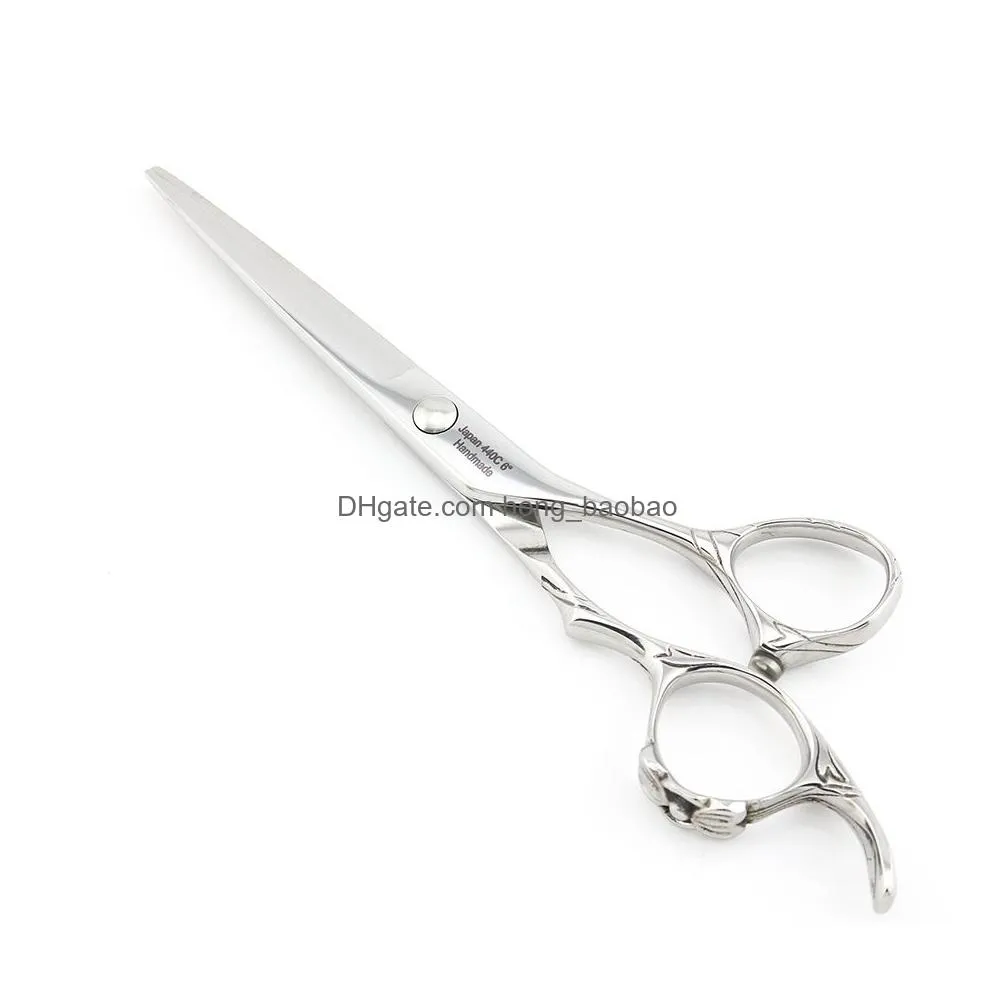 professional hair shears 6 inch silver hair scissors japan 440c bow-knot handle wholesale 10pcs/lot lyrebird top class 