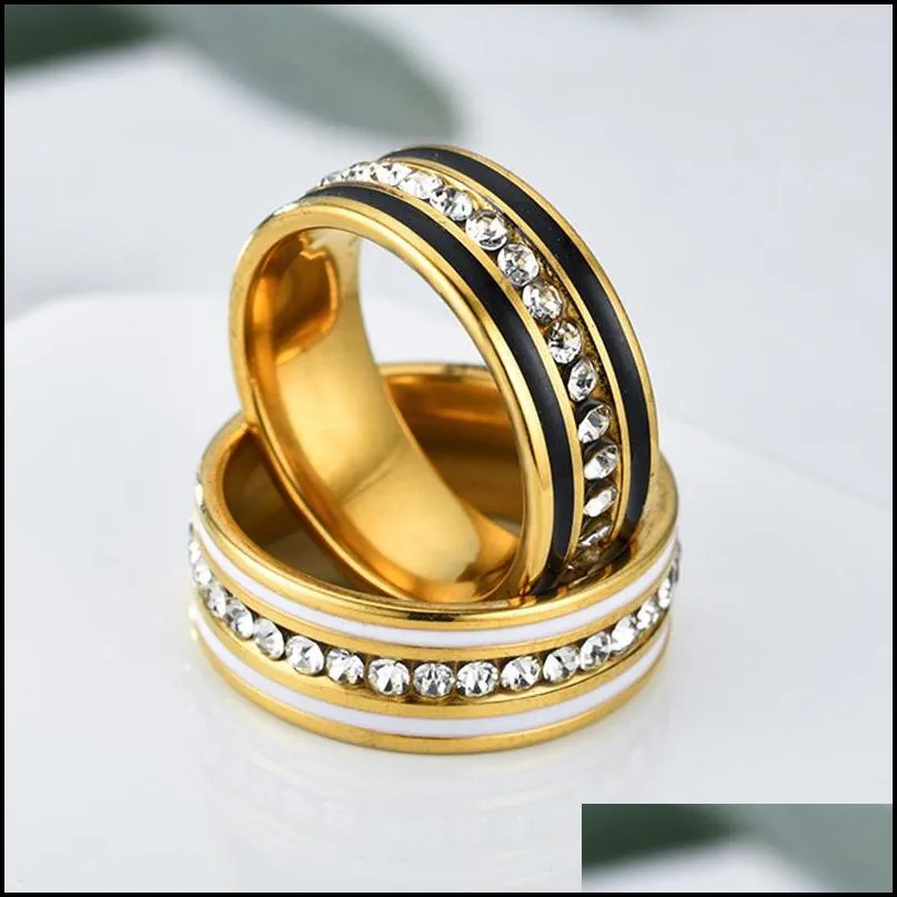 cubic zirconia wedding band rings stainless steel jewelry