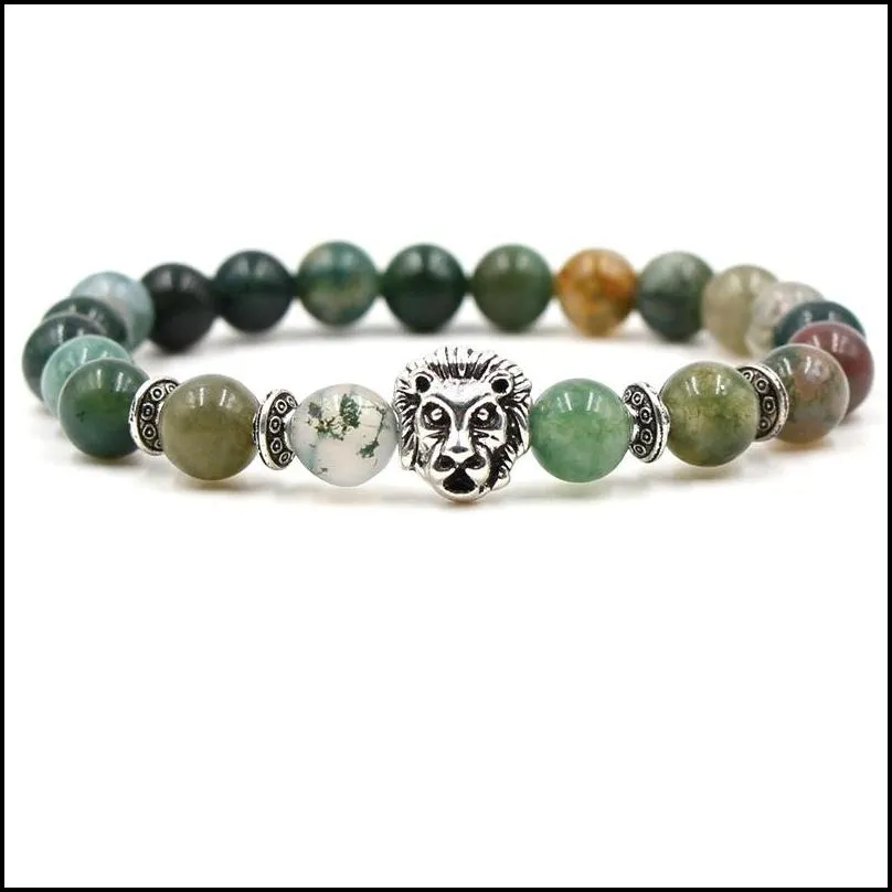 agat natural stone bracelet leopard head bracelet beads stretch bracelets