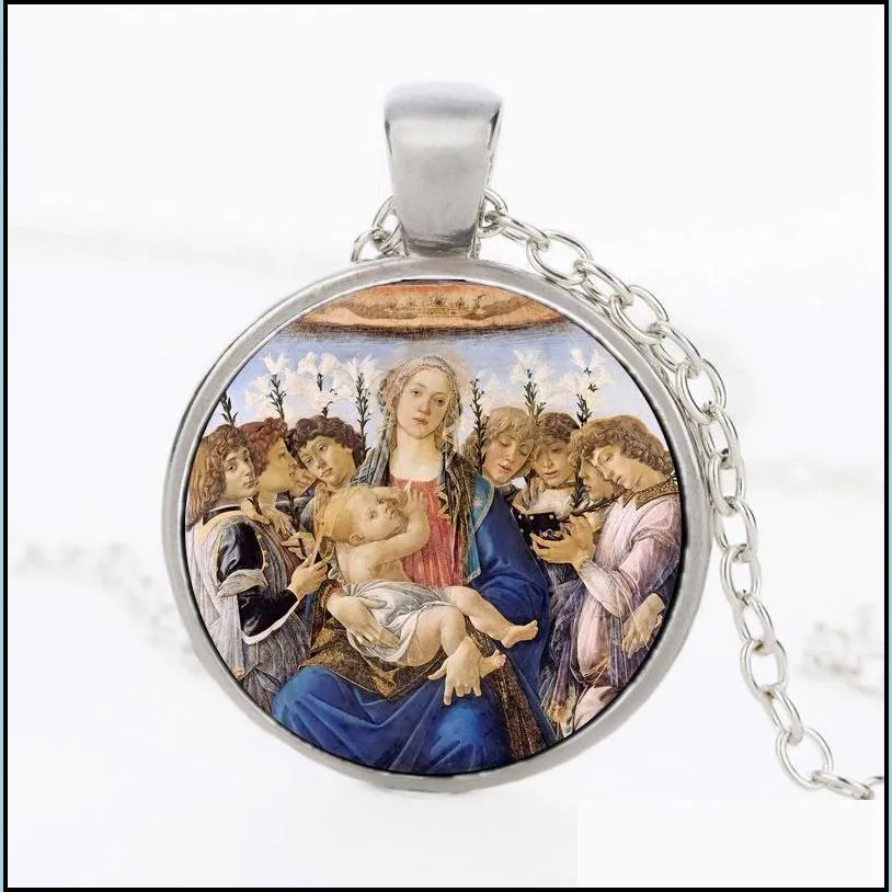 virgin mary pendant necklace silver chain necklace christian catholicism vintage religious jesus statement necklaces beautifully