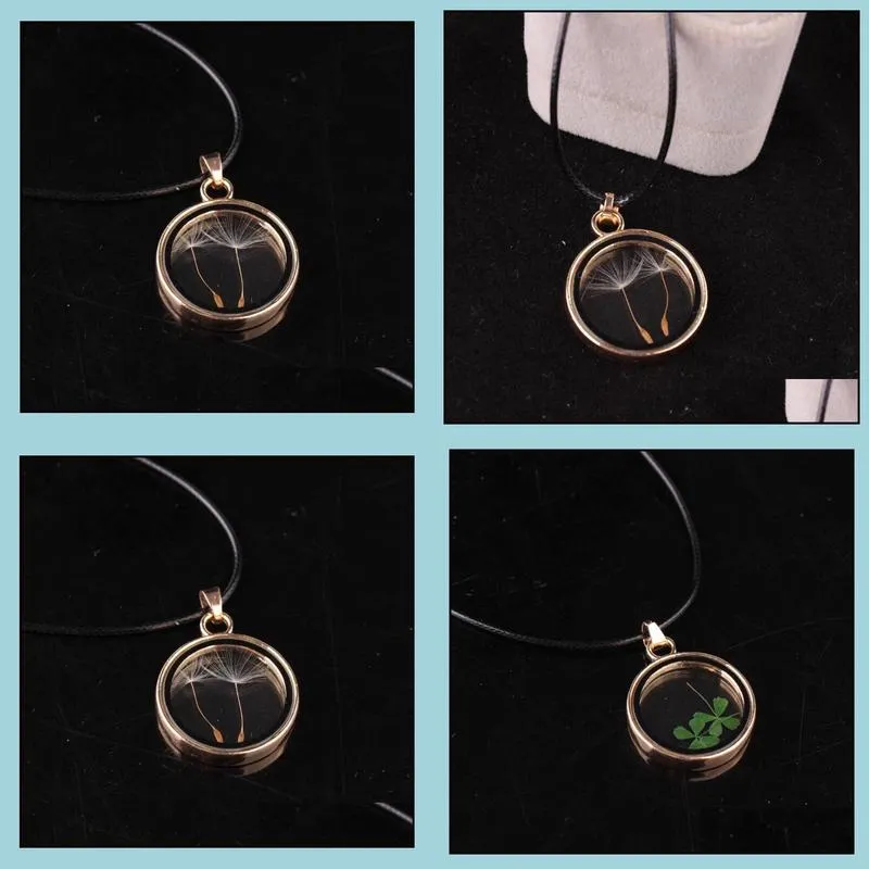 Pendant Necklaces Dandelions Necklaces Seed Floating Locket Novetly Plants Wish Necklace Drop Delivery Jewelry Necklaces Pendants Dh42T