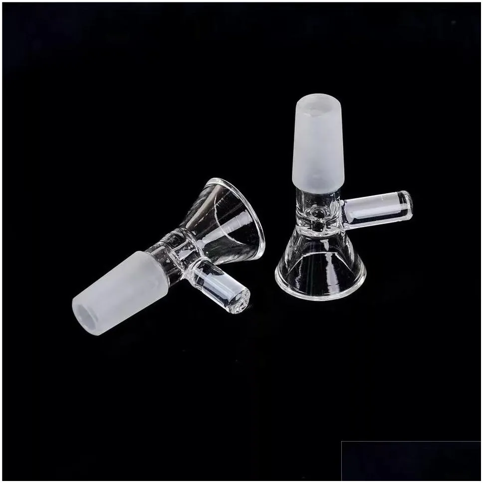 14mm Male Glass Bowl Pieces Hookah of Funnel Joint Downstem Smoking Accessories Handle Pipe Bong Oil Dab Rigs