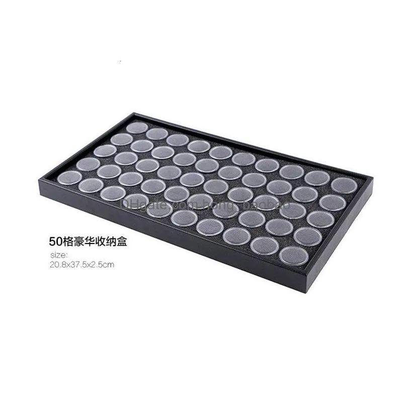 nail practice display empty 25 50 space art powder gems storage container case box plate manicure tool 230211