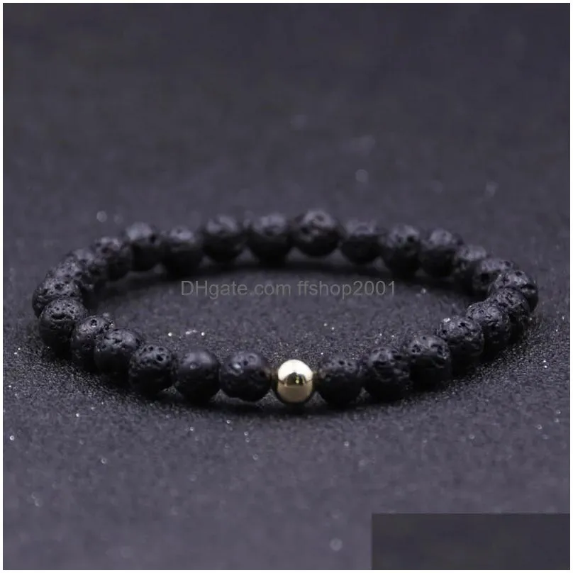 6mm natural black lava stone bead bracelet diy aromatherapy essential oil diffuser bracelet for women