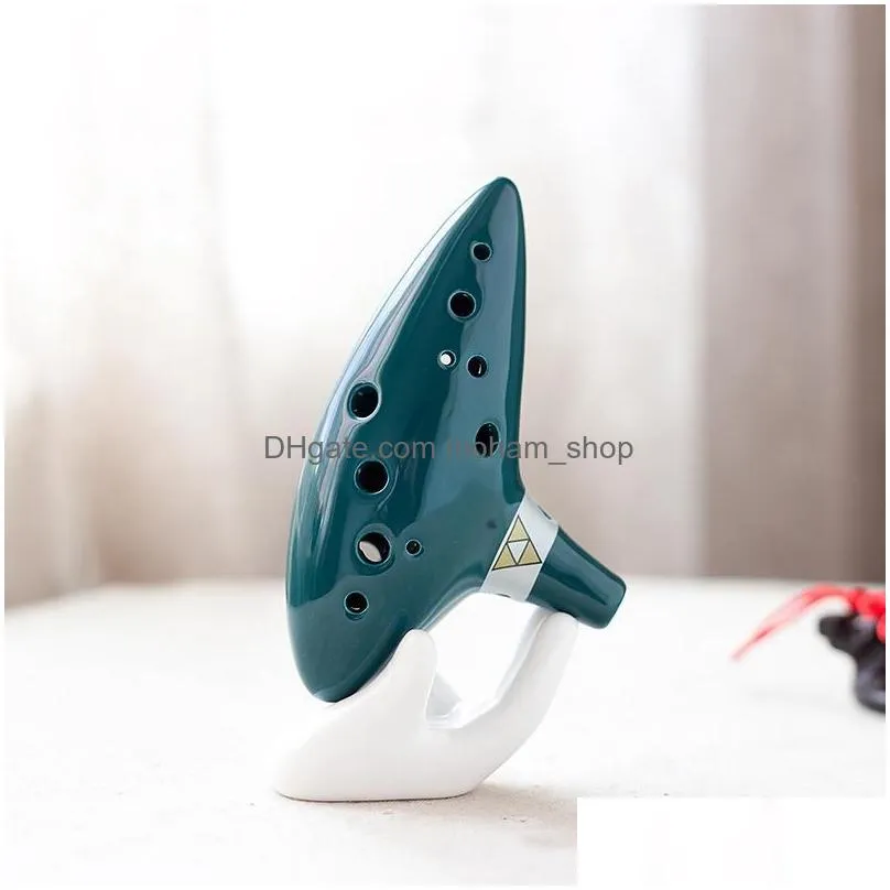 party favor 12 holes ocarina ceramic alto c with song book display stand party favor wly935