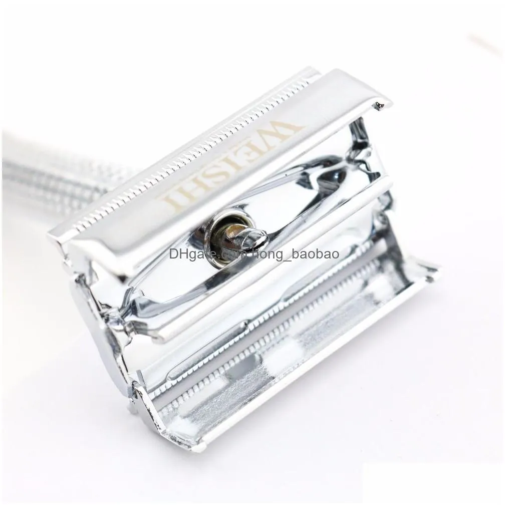 weishi double edge butterfly high quality brass safety razor 9306-f silvery 9306-c gun color 9306-i bronze high quality 10 pcs/lot 