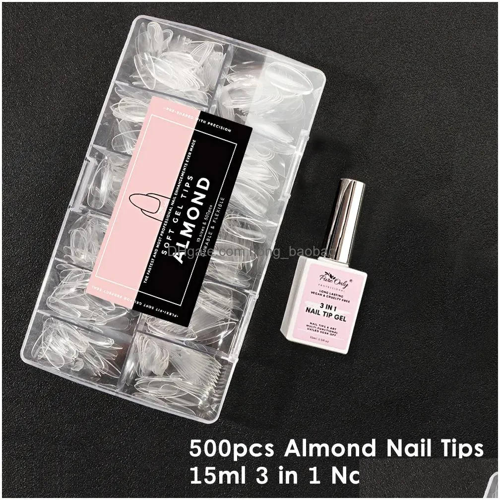 nail practice display 500pcs box professional transparent seamless tips with press on s set full cover sticker fake s art tools 230211