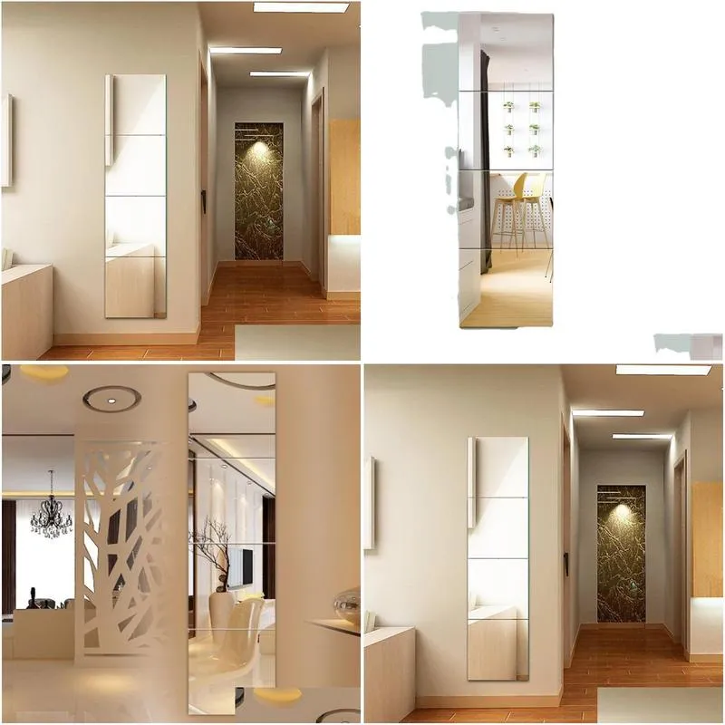 Splicing minimalist modern full body mirror es with self-adhesive blocks that can be glued to dormitory combination mirrors, dressing mirrors, fitting