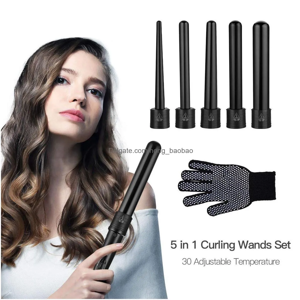 multi-function 6 in 1 curling iron combo set screen display hd led ceramic automatic curling iron styling tool and cold wind fast