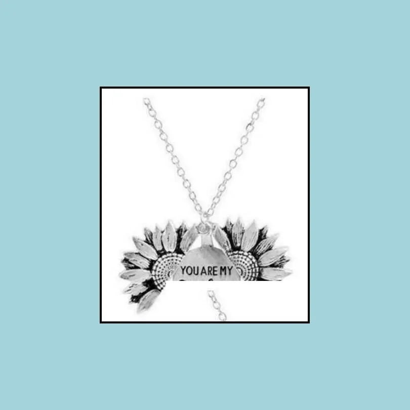 2019 european and american female sunflowers double necklace alloy flower necklace lettering short paragraph clavicle