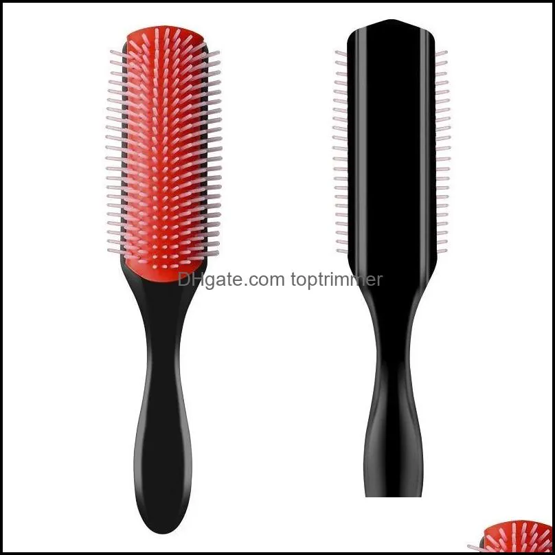 hair brushes brush 9-rows detangling denman detangler hairbrush scalp massager straight curly wet styling comb275p