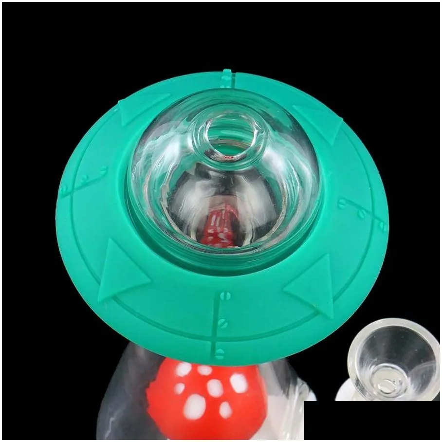 Hookahs UFO Shape Water Pipes Hookah Bongs Oil Dab Rig Silicone Smoking Accessories Free with 14mm Bowl