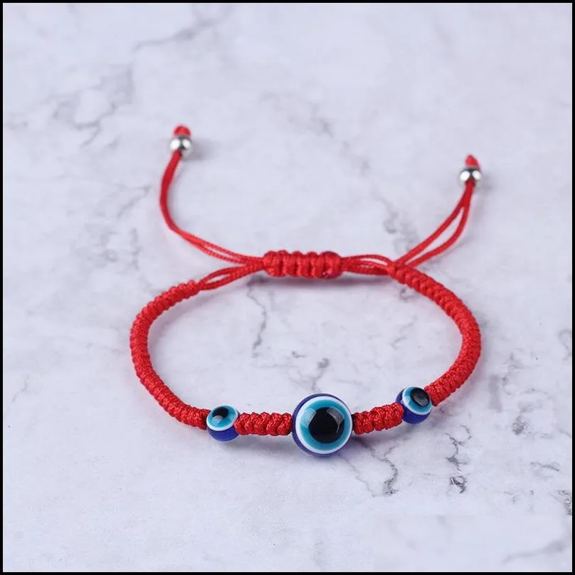 Charm Bracelets Handwoven Bracelet Lucky Kabh Red String Thread Hamsa Bracelets Blue Turkish Evil Eye Charm Jewelry Fatima Friendship Dho7X