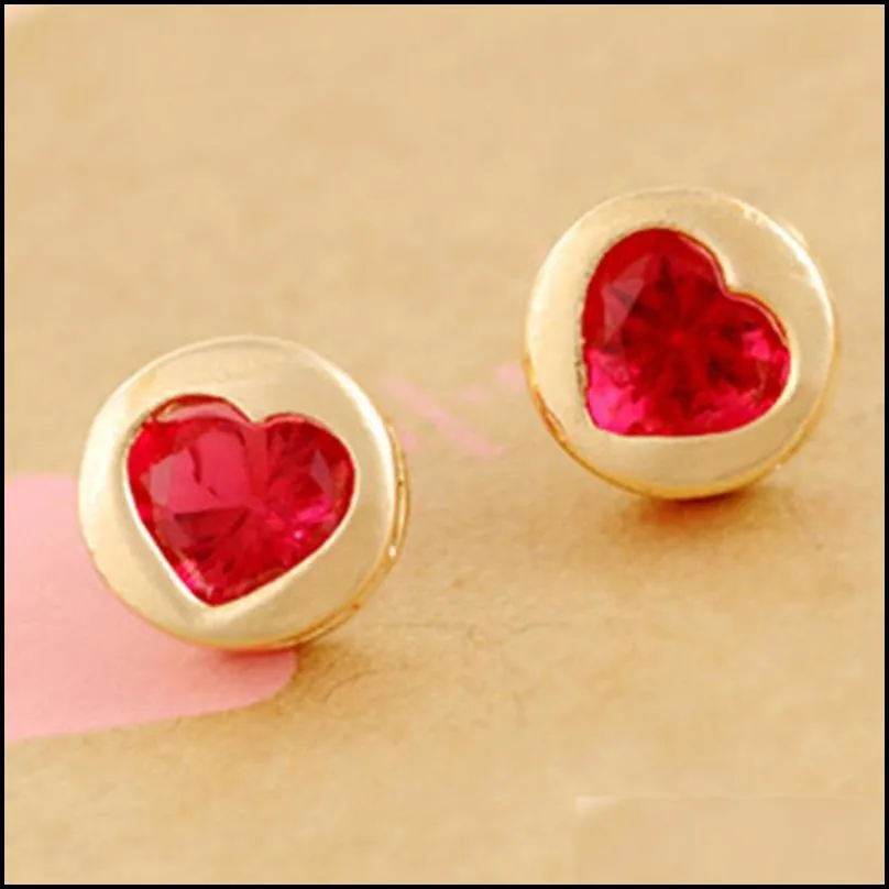 Stud Stud Earrings Wholesale New Style Red Heart Wedding Jewelry Accessories Channel Drop Delivery Jewelry Earrings Dh82S