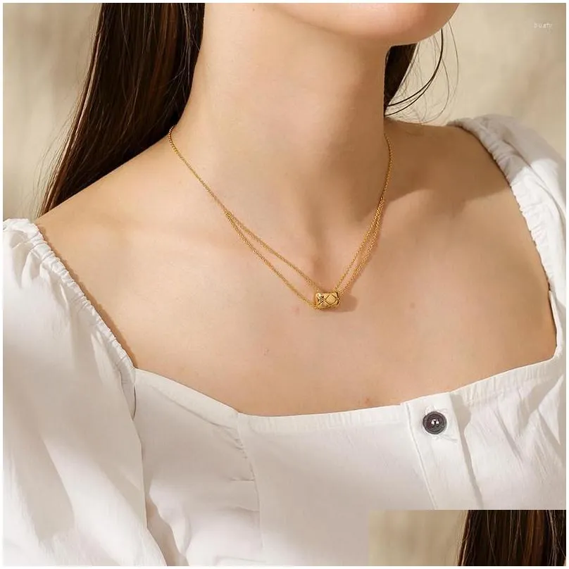 Pendant Necklaces Pendant Necklaces Crush Temperament Double Clavicle Chain Short Necklace Star Of The Same Drop Delivery Jewelry Neck Dhwuk