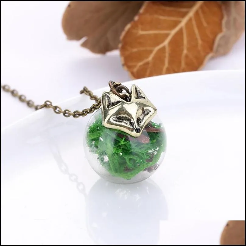 Pendant Necklaces Pretty Necklace Fox Sea Glass Ball Choker Drop Delivery Jewelry Necklaces Pendants Dh6Vv