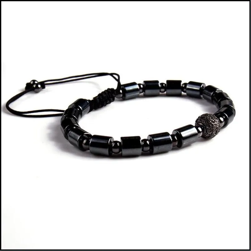 Charm Bracelets Natural Stone Beaded Bracelets Men Necklaces For Women Crown Hematite Drop Delivery Jewelry Bracelets Dhic3