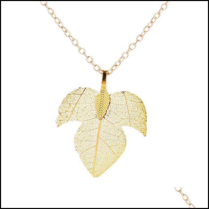 Pendant Necklaces Leaf Necklace Maxi Jewelry Sweater Chokeres Necklaces Ladies Girls Special Leaves Pendants Drop Delivery Jewelry Nec Dhjx4