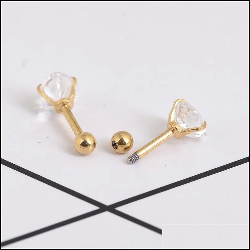 pretty stainless steel jewelry 316l helix barbell ear piercing cartilage ring jewelry beautifully luxury earring