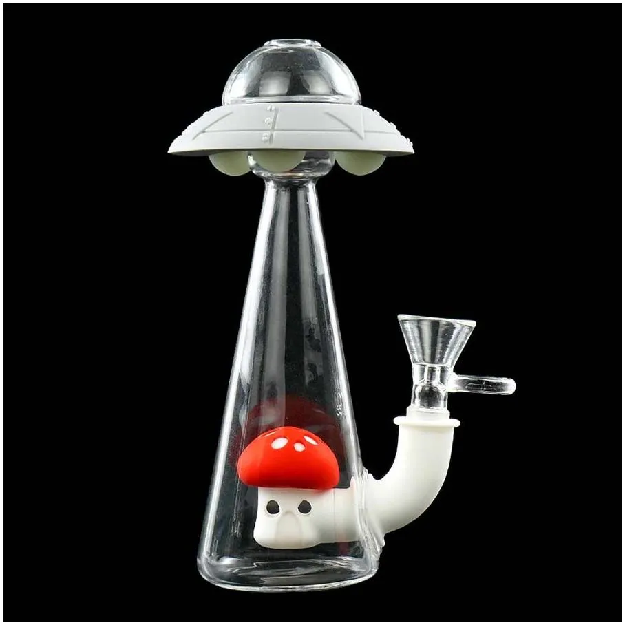 Hookahs UFO Shape Water Pipes Hookah Bongs Oil Dab Rig Silicone Smoking Accessories Free with 14mm Bowl