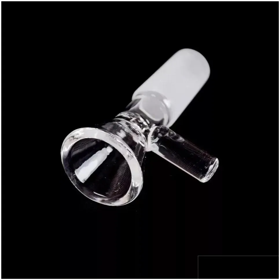 14mm Male Glass Bowl Pieces Hookah of Funnel Joint Downstem Smoking Accessories Handle Pipe Bong Oil Dab Rigs