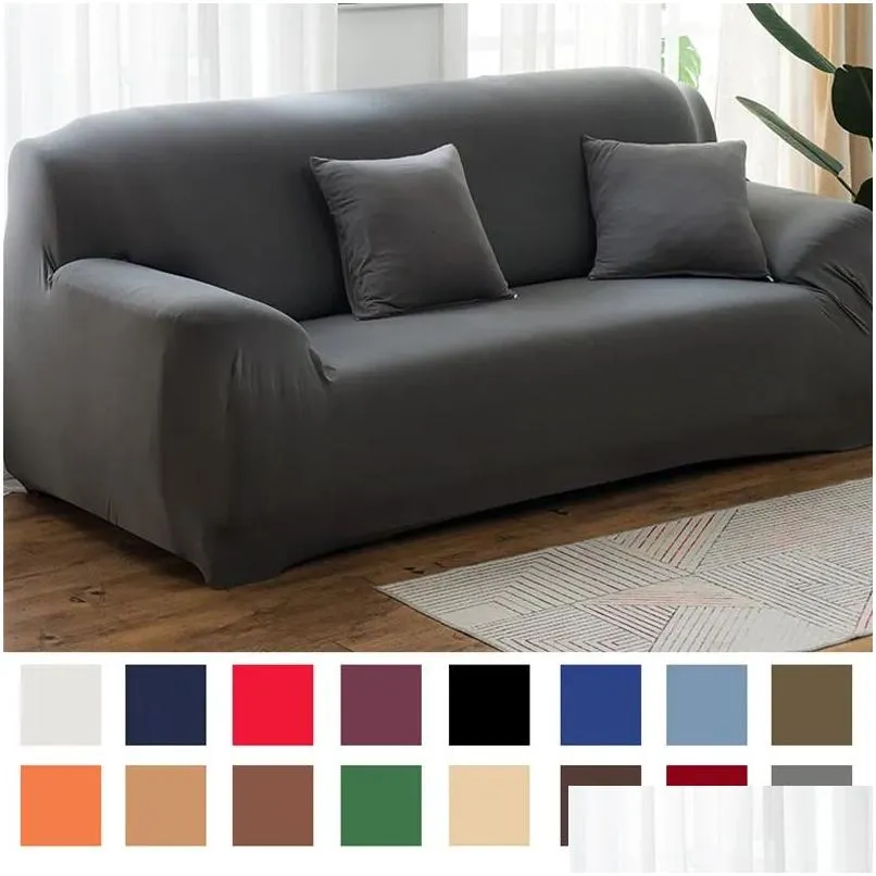 Chair Covers Solid Color Elastic Sofa for Living Room Spandex Sectional Corner Slipcovers Couch Cover Funda de 231130