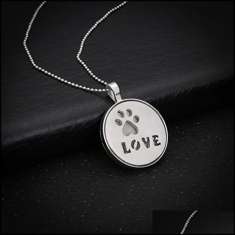 Pendant Necklaces Dog Paw Claw Necklace Print Tag Luminous Pendant Pet Keepsake Animal Jewelry Delicate Love Drop Delivery Jewelry Nec Dhuyc